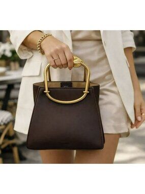 Cult Gaia $498 Maxine Brown Gold Handbag NEW